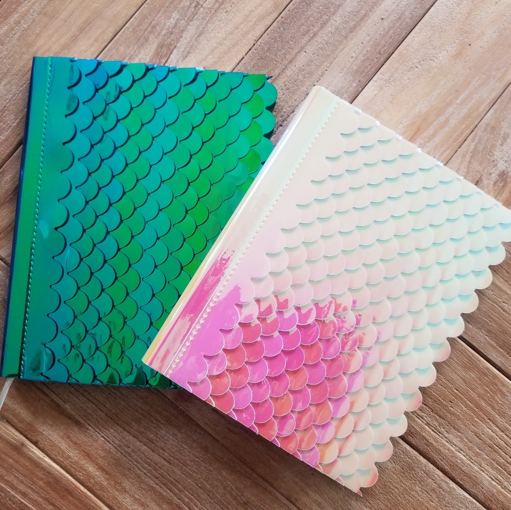 2 New Iridescent Mermaid Scales Daily Journals